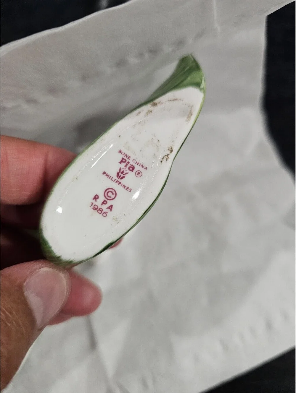 (2pc) Vintage 1986 RPA Pia Fine Bone China Hand Painted Calla Lily Napkin Ring